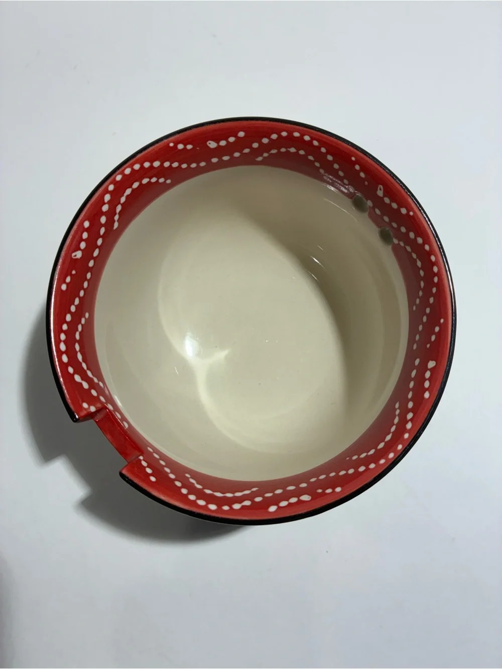 Mira Designs FMC Ceramic Ramen Bowl Crane Chopstick Holder Red Noodle Bowl